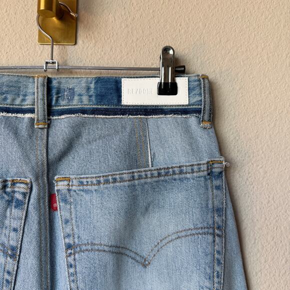 RARE Re/Done Levi’s Indigo Patch Jeans Size 27 - Picture 4 of 7
